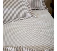 Yard Hebden Narrow Stripe Fitted Sheet (Mauve, Super King)