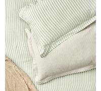 Yard Hebden Striped 100% Cotton Pillowcase Pair, Eucalyptus, 50 X 75Cm
