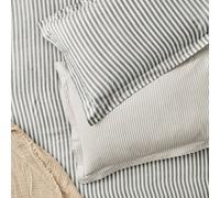 Furn. Yard Hebden Mélange Stripe 100% Cotton Pillowcase Pair - Soft Textured Striped Design (Grey - 50x75cm)