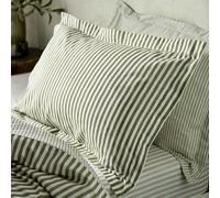 Yard Hebden Striped 100% Cotton Pillowcase Pair in Olive | Size: Standard Pillow Case Yard Olive Standard Pillow Case