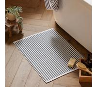 Yard Hebden Striped Cotton Bath Mat, Grey
