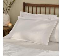 Yard Hebden Washed Cotton Pillowcase Pair - Soft Relaxed Percale Minimalist Pillow Covers (Chalk - 75x50cm)