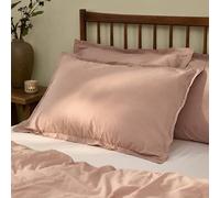 Yard Hebden Washed Cotton Pillowcase Pair - Soft Relaxed Percale Minimalist Pillow Covers (Cotta - 75x50cm)