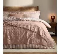 Yard Hebden Washed Cotton Quilted Bedspread - Relaxed Soft Percale Breathable Coverlet (Cotta - 150x200cm)