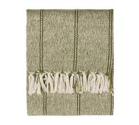 Yard Hedon Throw - Soft Indoor/Outdoor Quick Dry Woven Striped Fringed Blanket (Moss - 130x180cm)