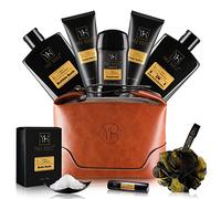 YARD HOUSE Bath and Body Gift Set for Men - Sandal Wood Amber - Birthday, Christmas, Father's Day Gifts from Wife Daughter Son for House Band, Dad - Relax Spa Kit w. Full Size Items in