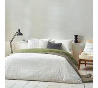 Furn Duvet Cover & Pillowcase Set Yard Howarth Check Reversible Moss/Natural