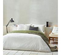 Furn Duvet Cover & Pillowcase Set Yard Howarth Check - Reversible - Moss/Natural - King