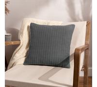 Yard Hush Stitched 100% Cotton Cushion in Blue | Size: 45 cm x 45 cm Yard Blue 45 cm x 45 cm