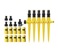 Yard Irrigation Connector Sprinkler Set 21 Piece Adjustable Watering Head Setup with Ground Stakes for Garden Care Garden Sprinkler Irrigation Stake Watering Head Flower Bed Seedling Care Hose Yard