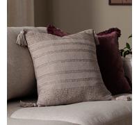 Yard Larch Woven Tasselled Cushion in Cream | Size: 45 cm x 45 cm Yard Cream 45 cm x 45 cm