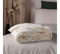 Yard Lark 100% Cotton Fringed Throw, White, 130 X 180Cm