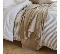 Yard Lark 100% Cotton Muslin Frayed Edge Throw in Light Brown | Size: 240 cm x 260 cm Yard Light Brown 240 cm x 260 cm