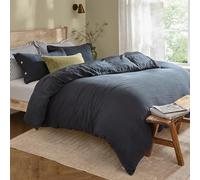 Yard Lark Cotton Muslin Duvet Cover Set (Navy, Single)