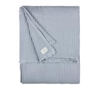 Yard Lark Cotton Muslin Throw (Blue, 130 x 180 cm) | Soft cotton muslin throw with a breathable crinkle texture