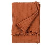 Yard Lark Large Crinkle Cotton Throw, Pecan, 240 x 260cm