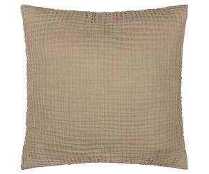 Yard Lark Polyester Filled Cushion (Mole, 45 x 45 cm) | Soft Minimalistic Textured Muslin Cotton Decorative Pillow