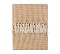 Yard Lorne Waffle Fringed Throw (Honey, 150 x 200 cm)