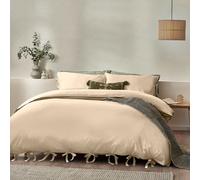 Mallow Bow Tie 100% Cotton Duvet Cover Set Yard Beige King