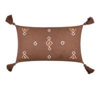 Furn Meare Embroidered 100% Cotton Cushion in Brown | Size: 30 cm x 50 cm Furn Brown 30 cm x 50 cm