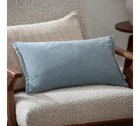 Yard Merton Velvet Polyester Filled Cushion - Dusty Blue - 55x55cm