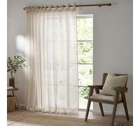 Yard Nimbus Sheer Tie Top Sheer Curtain Panel (Natural, 290 x 250 cm)