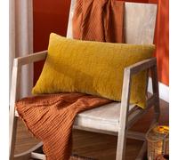 Yard Osaka Textured Chenille Polyester Filled Cushion, 40 x 60cm, Saffron