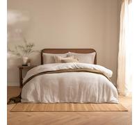 Yard Perrie Leaf Muslin 100% Cotton Duvet Cover Set, Double, Natural, Cream