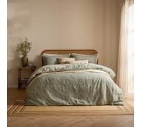 Yard Perrie Leaf Muslin 100% Cotton Duvet Cover Set, Super King, Forest, Green