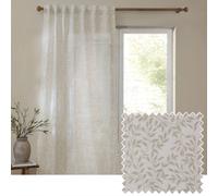 Yard Perrie Leaf Sheer Woven Tab Top Curtain Panel in Natural | Size: 290 cm Yard Natural 290 cm