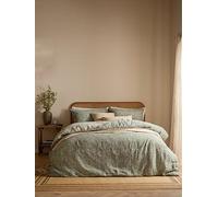 Yard Perrie Leaf Duvet Cover Set - Soft Reversible Relaxed Muslin Cotton Floral Bedding Set (Forest - Double)