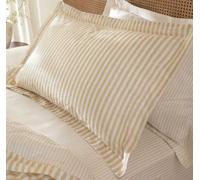 Yard Pillowcase Pair Hebden Stripe Reversible 100% Cotton Honey Yellow