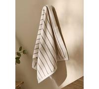 YARD Pure Cotton Hebden Striped Bath Towel Brown