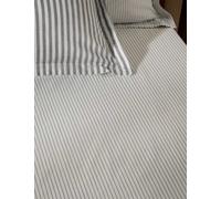 YARD Pure Cotton Hebden Striped Fitted Sheet Grey