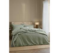 YARD Pure Cotton Percale Hebden Waffle Bedding Set Olive