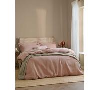 YARD Pure Cotton Percale Hebden Waffle Bedding Set Soft Pink