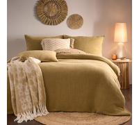 Yard Ribble Acid Washed Cotton Duvet Cover Set (Honey, Double)