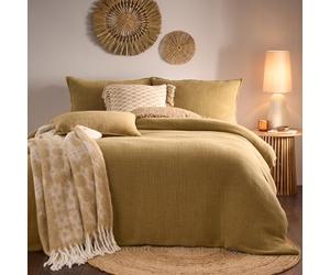 Yard Ribble Acid Washed Cotton Duvet Cover Set (Honey, Double)