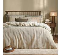 Yard Selby Waffle Stripe Duvet Cover Set (Natural, Super King)