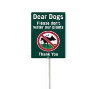 Yard Signs,Dear Dogs Please Don'T Water Our Plants Thank You,Sign For House Yard, Cute Yard Signs For Home With Stake, Metal Tin Rust Free Modern Door Sign