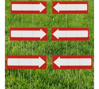 Yard Signs for Birthday Parties, 6 Packs Wedding Directional Writable Yard Signs, Double-Sided White-Red Signs, with Stakes, Blank Signs