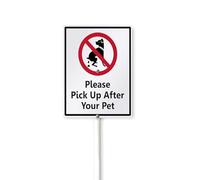 Yard Signs,Please Pick Up After Your Pet,Sign For House Yard, Cute Yard Signs For Home With Stake, Metal Tin Rust Free Modern Door Sign