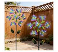 Yard Spinners, 46 inch/117cm Garden Wind Spinners Stainless Steel, Wind Spinner Large for Yard, Garden, Lawn Decor,A（2Packs）