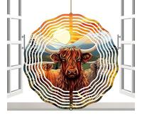 Yard Spinners Rust Proof Highland Cow Metal Outside Decor