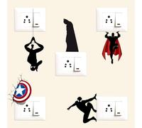 Yard Super Hero's Decorative Wall Sticker Combo Pack for Switch Panel Board, Laptop, Fridge (PVC Vinyl) - Set of 5 |Switch Sticker|