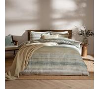 Yard Swift Duvet Cover Set - Soft Reversible Striped Brushed Cotton Earth Toned Bedding Set (Eucalyptus - Double)