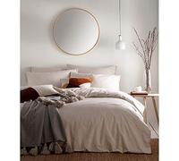Yard The Linen Claybourne Double Duvet Cover Set, Cotton, Putty