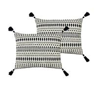 Yard The Linen Ganado Woven Feather Filled Cushion - Twin Pack
