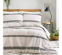 Yard The Linen Osman King Duvet Cover Set, Ecru/Grey