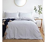 Yard The Linen Signature Hazzy King Duvet Cover Set, Cotton, Blue